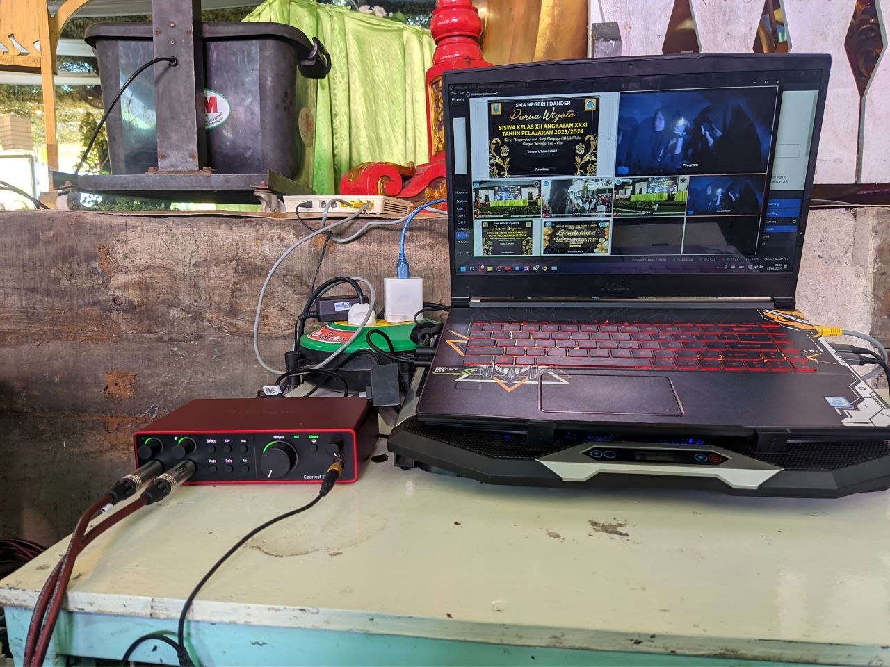 Setup live streaming RAF Multimedia di lokasi acara