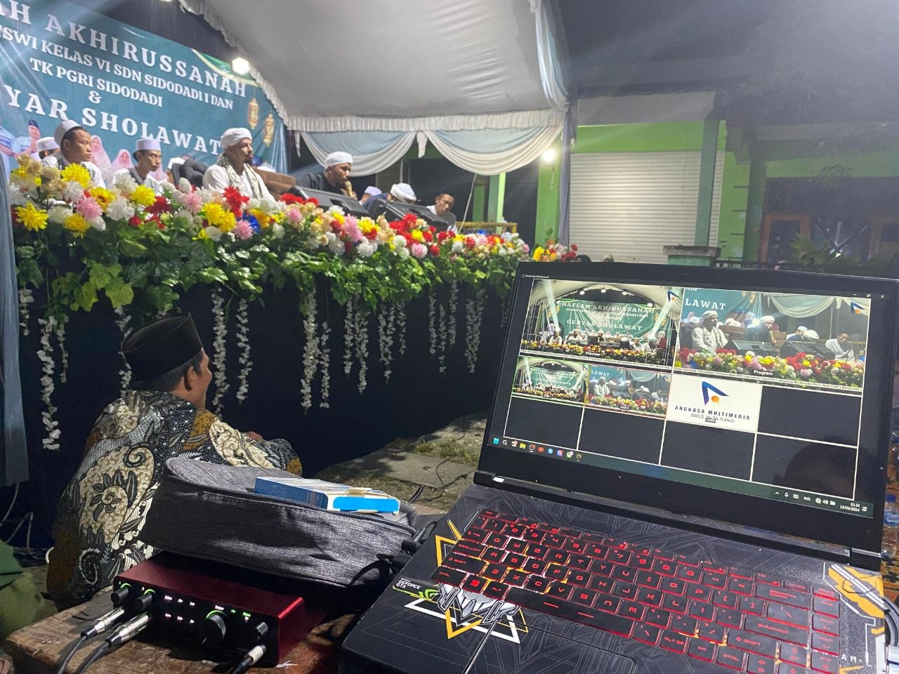 Perangkat live streaming RAF Multimedia saat acara berlangsung