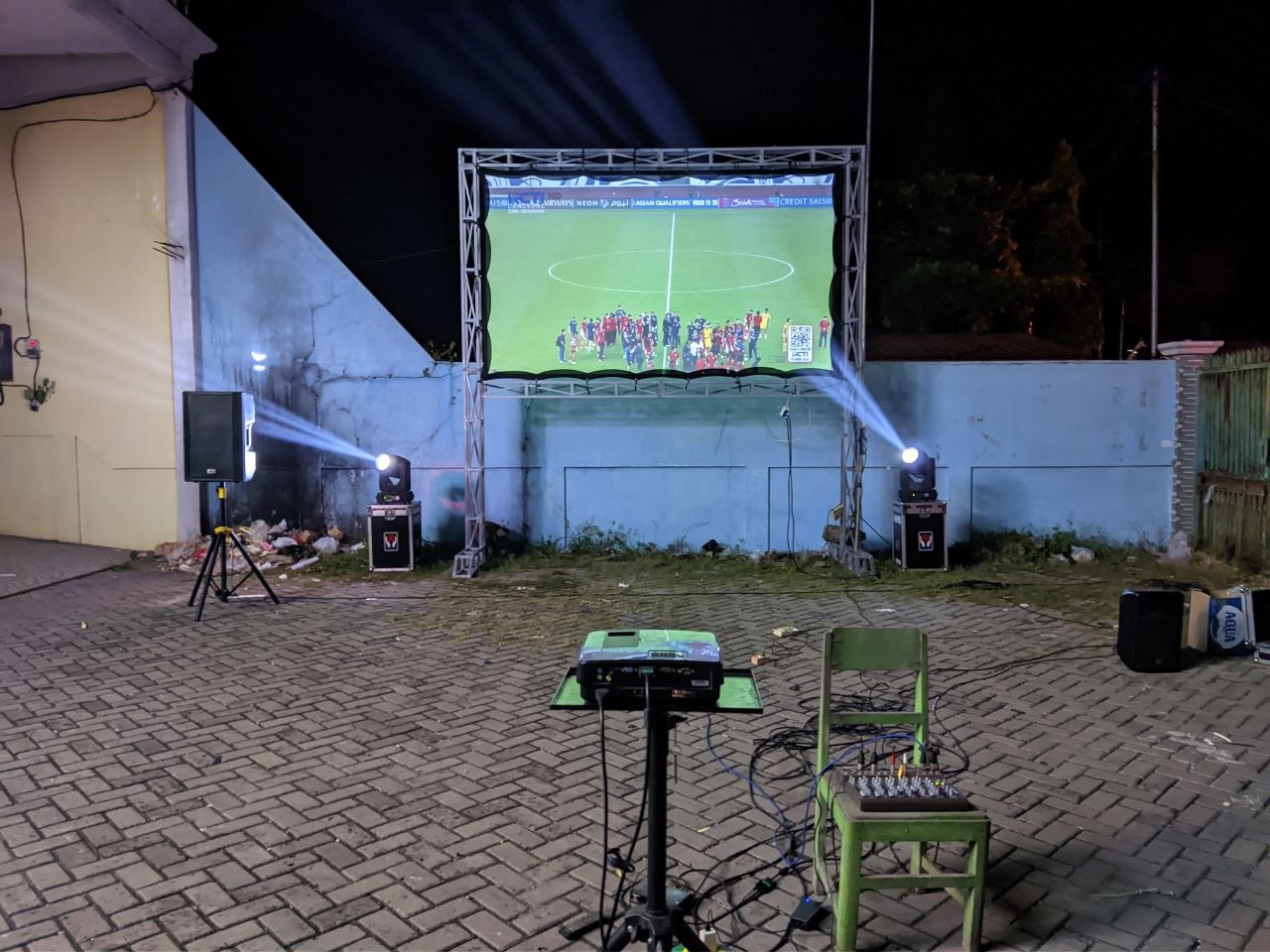 Contoh layar rigging RAF Multimedia untuk area acara